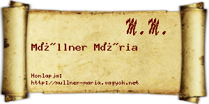 Müllner Mária névjegykártya